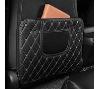Jiawu Car Seat Back Shield, PU Leather Kick Protection Easy To Clean Rear Seat Protector, Car Back Protector with Phone Storage Pocket for Cars SUVs Trucks Family (Small)