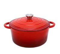 Jiawu Cast Iron Pot, Enamel Coated Rustproof Interior Self Circulating Lid Cast Iron Braiser Cookware with Lid for Roasting Braising Stewing Saute Slow Cooking Stovetops Oven (26cm)