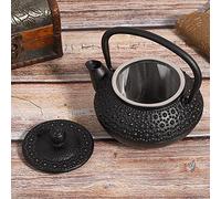 Jiawu Cast Iron Tea Pot, Rust Resistant Plum Blossoms Twisted Design Iron Tea Boiler, Raindrop Type Teapot with Strainer and Cover for Home House Decor