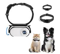 Jiawu Cat Camera Collar, 120° Wide Angle Cat Collar Camera with Back Clip, Body Camera for Cat/Dog Recording, Pet Collar Camera Outdoor Mini Action Camera OTG Connection (White)