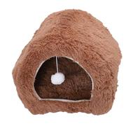 Jiawu Cat Cave Bed, Semi Enclosed Design High Resilience Foam Core All Season Fabric Dog House Cats Tent, Pet House Puppy Bed with Removable Washable Cover for Medium Cats Small Dogs