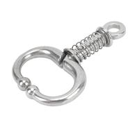 Jiawu Cattle Nose Ring, Stainless Steel Bull Nose Ring Spring Type Adjustable Size with Traction Bolt for Livestock Handling (Medium)