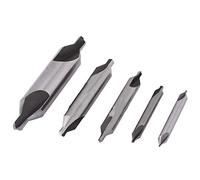 Jiawu Center Drill Set, 60 Degree HSS Combined Countersink Bits, Double End Metalworking Tooling with Precise Positioning for Lathe Center Hole Machining Shaft End Surface Drilling Guide
