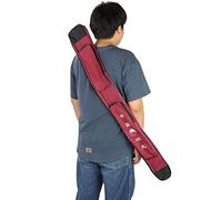 Jiawu Chinese Martial Arts Sword Bag Canvas Single Layer Shoulder Carry Case for Kung Fu Tai Chi Practice, Water Cup Pocket, Adjustable Strap (Dark Red)