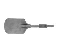 Jiawu Chrome Steel Clay Spade Chisel, 135mm Base Width Electric Breaker Bit, Demolition Spade Tool with Black Plastic Box for Construction Demolition Mining Tree Planting