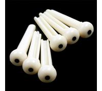 Jiawu Classical Guitar Bone Nut Saddle Set with 6 Bridge Pins, Acoustic Folk Guitar Replacement Parts, Black Bone Bridge Accessories for Electric Bass Ukulele (white)