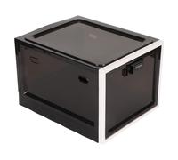 Jiawu Clear Lock Box for Food Storage, Case with 3 Digit Combination Lock, Large Capacity Lockable Container for Home Self Control, Durable Plastic (Black White)