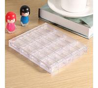 Jiawu Clear Transparent 20 Grid Acrylic Nail Art Rhinestone Storage Box - Detachable Bead Container with Independent Lids, Portable Case for Nail Decorations and Beads