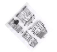 Jiawu Clear Transparent Silicone Stamp Set, House Patterns for Scrapbooking