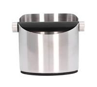 Jiawu Coffee Grounds Bucket, Stainless Steel Rubber Knock Box for, Durable Coffee Dump Bin with Ergonomic Beveled Design for Easy Tapping, Keep Kitchen Clean for Home Cafe Bar (Stainless steel