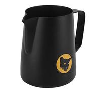 Jiawu Coffee Pitcher, 600ml 304 Stainless Steel Frothing Pitcher, Black Milk Frothing Cup with Eagle Nozzle for Latte Art, Home Coffee Shop Barista Accessory
