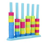 Jiawu Color Matching Stacking Puzzle Game, Hand Eye Coordination Development Wooden Color Match Challenge Game, Stacking Challenge with Round Edged Pine Wood Materials and