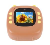 Jiawu Compact Selfie Camera with 20MP HD Dual Lens Instant Printing for Boys and Girls with 3 Rolls of Printing Paper for Use While Traveling (Coffee)