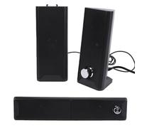Jiawu Computer Speakers, 2 In 1 PC Speaker with Volume Knob, Wired USB Powered Gaming Speakers, Sound Bar for PC, Laptop, Tablet, Gaming Equipment, 35mm Sound Input