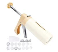 Jiawu Cookie Press Gun Kit with 13 Design Discs and 8 Icing Nozzle (Yellow) | 290mL Capacity Cookie Press Set, Frosting Piping Kit for Cookies, Cake Decorating, Perfect for Holiday and Everyday Baking