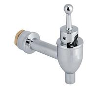 Jiawu Copper Faucet Tap, 1.2cm Thread Diameter Golden Beverage Dispenser Spigot with Rubber Gaskets Nut for Wine Beer Drum Home Restaurant (Chrome Plated 12mm)