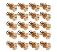 Jiawu Copper Round Head Rivet Screw, 7x5mm, 20 Sets, Gold Silver Bronze | Stud Screwback Set for PU Leather Bracelet Bag Clothes Shoes Belt, Punk Western Fashion Car Decoration Projects, Button