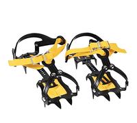 Jiawu Crampons, 10 Teeth Strong Steel Adjustable Strap Binding Ice Grips with Hexagonal Wrench for Hiking Snow Walking