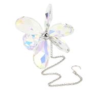 Jiawu Crystal Window Hanging Decor, Light Scattering Six Leaf Flower Shape Christmas Tree Ornament, Colorful Prism with Hanging Chain for Christmas Tree Window Garden Baby Room (Colorful)