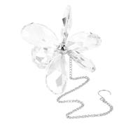 Jiawu Crystal Window Hanging Decor, Light Scattering Six Leaf Flower Shape Christmas Tree Ornament, Colorful Prism with Hanging Chain for Christmas Tree Window Garden Baby Room (Clear)