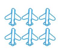 Jiawu Cute Paper Clips, 100 Pcs Plane Shape Design Plastic Covered Wire Bright Color Fancy Paperclips with Storage Box for Scrapbook Card Papercraft Office School (Blue)
