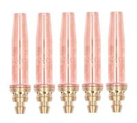 Jiawu Cutting Tips, 5PCS Isobaric Gas Welding Nozzles Set Brass Copper CNC Machined Cyclone Design, Welding Tips with Storage Boxes for Automobiles Locomotives (G03-6#)