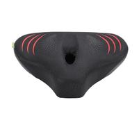 Jiawu Cycle Seat Cushion, Wide Thickened Crystal Rubber Ball Shock Absorption Design, Shock Absorption Seat Cushion, Breathable Saddle Pad with Hex Wrench for Electric Cycle Road (Black Red)