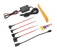 Jiawu Dash Cam Hardwire Kit, 12V to 30V Input 5V 2.5A Output with Low Voltage Protection 11.6V, Dashcam Hardwiring Kit for 24 Hour Parking Mode and Mirror Cam GPS Navigation Systems