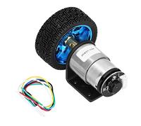 Jiawu DC 12V Encoder Motor Set CW CCW Shaft DC Gear Motors with Bracket Wheel for Balance Car (178RPM)