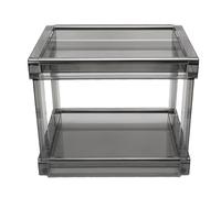 Jiawu Desk Organizer, 2 Tier Paper Letter Tray Organizer, Double Tray Paper Sorter File Rack Shelves with 2 Pen Holder, PET Desktop Organization and Storage for Office Supplies (Transparent Black)