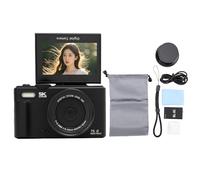 Jiawu Digital Camera for Photography, 5K 75MP WiFi Autofocus Vlogging Camera with 3in 180° Flip Screen, 18X Digital Zoom Compact Travel Cameras with 32GB SD for YouTube, Beginners (Black)