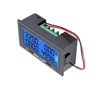 Jiawu Digital LCD AC Voltage Current Tester Meter 0-500V Intelligent Multifunctional with Adjustable Blue Backlight, AC Voltage Current Power Frequency Power Factor Energy Monitor with (AC200A split