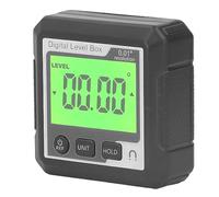 Jiawu Digital Level Box, 0.01° High Accuracy Magnetic Protractor (Black | Digital angle gauge with magnetic base for woodworking, construction, and machine setup, 4 x 90° range