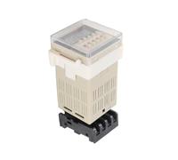Jiawu Digital Time Relay, 0.01S-99H99M Adjustable Range Double Time Delay Relay with Socket Base for Outdoor Billboards Factory Workshops Road Lamps Control