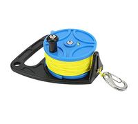 Jiawu Diving Reel with Nylon Wire, Stainless Steel Clip - Multipurpose Anchor Rope Spool Finger Reel for Cave Exile Diving, Snorkeling, and Water Sports (Blue Wheel)