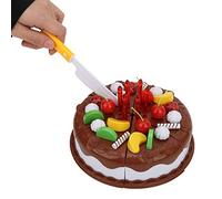 Jiawu DIY Birthday Cake Pretend Play Toy, Detachable Fruitcake Set