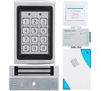 Jiawu Door Access Control System, 180kg Magnetic Lock Kit with Keypad Password Card Reader, Remote Control Exit Button Doorbell, for Office Home Business Factory Security Entry