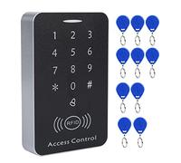 Jiawu Door Access Control System, Card Reader Password Keypad, Standalone Security Controller with 10 Key Fobs, ID Card and Code Entry for Office Home Business Factory Community