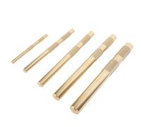 Jiawu Drift Punch Set, Knurled Brass Handle Non Marring 5 Piece Kit, Brass Drift Punch Tool for Automotive Repair Gas Oil Mining Steel Work