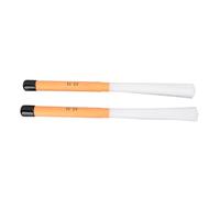Jiawu Drum Brush, Telescopic Nylon Bristles Percussion Drum Brush, Nylon with Ergonomic Slick Handle for Practice Performance Jam Session Rehearsal (White Orange)