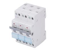 Jiawu Dual Power Transfer Switch, 63A 400V 3P with Overload and Short Circuit Guard Manual Transfer Switch, Dual Power Isolation with 3 Colors Indicator DIN Rail Mounting for