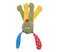 Jiawu Durable Squeaky Pet Toy, Adorable Plush Animal Shaped Dog Chew Toy, Paper Squeaky for Medium to Large Dogs, Ideal for Breaking Boredom (Green)