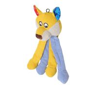 Jiawu Durable Squeaky Pet Toy, Adorable Plush Animal Shaped Dog Chew Toy, Paper Squeaky for Medium to Large Dogs, Ideal for Breaking Boredom (Yellow)