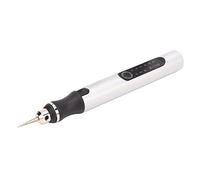 Jiawu Electric Engraving Pen Cordless USB C Charging Indicator Lights Auto Power Off Protection Mini Grinding Pen for Metal Wood Glass Ceramic Jewelry 5000-18000 RPM (Silver)