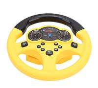 Jiawu Electric Kids Simulation Steering Wheel Toy with Sound & Lights Driving Car Educational Learning Toy for Toddlers Age 3+ Develop Motor Skills (Yellow)