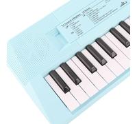Jiawu Electric Piano, 37 Keys Musical Keyboard with 2 Tones 16 Songs 4 Rhythms 4 Percussion Adjustable Volume Electric Keyboard, Portable Dual Power USB AA Batteries Microphone (Blue)