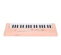 Jiawu Electric Piano, 37 Keys Musical Keyboard with 2 Tones 16 Songs 4 Rhythms 4 Percussion Adjustable Volume Electric Keyboard, Portable Dual Power USB AA Batteries Microphone (Pink)