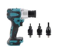 Jiawu Electric Rivet Nut Machine, Brushless Motor Cordless Riveting Tool with LED Light, Automatic Rivet Nut Gun Kit with 3 Riveter Heads, for Metalworking Woodworking (Set C)