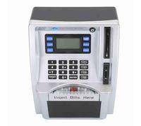 Jiawu Electronic ATM Piggy Bank, 4 Digit Code Access Voice Prompt LCD Screen, Automatic Coin Recognition Bill Rolling Saving Box with Adjustable Goal for Kids Boys Girls