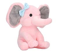 Jiawu Elephant Plush Toy, Soft Plush PP Cotton Multipurpose Comfortable Hold Elephant Doll, Stuffed Toy with Cute Embroidered Eyes for Kids Home Car Office Decor (Pink)